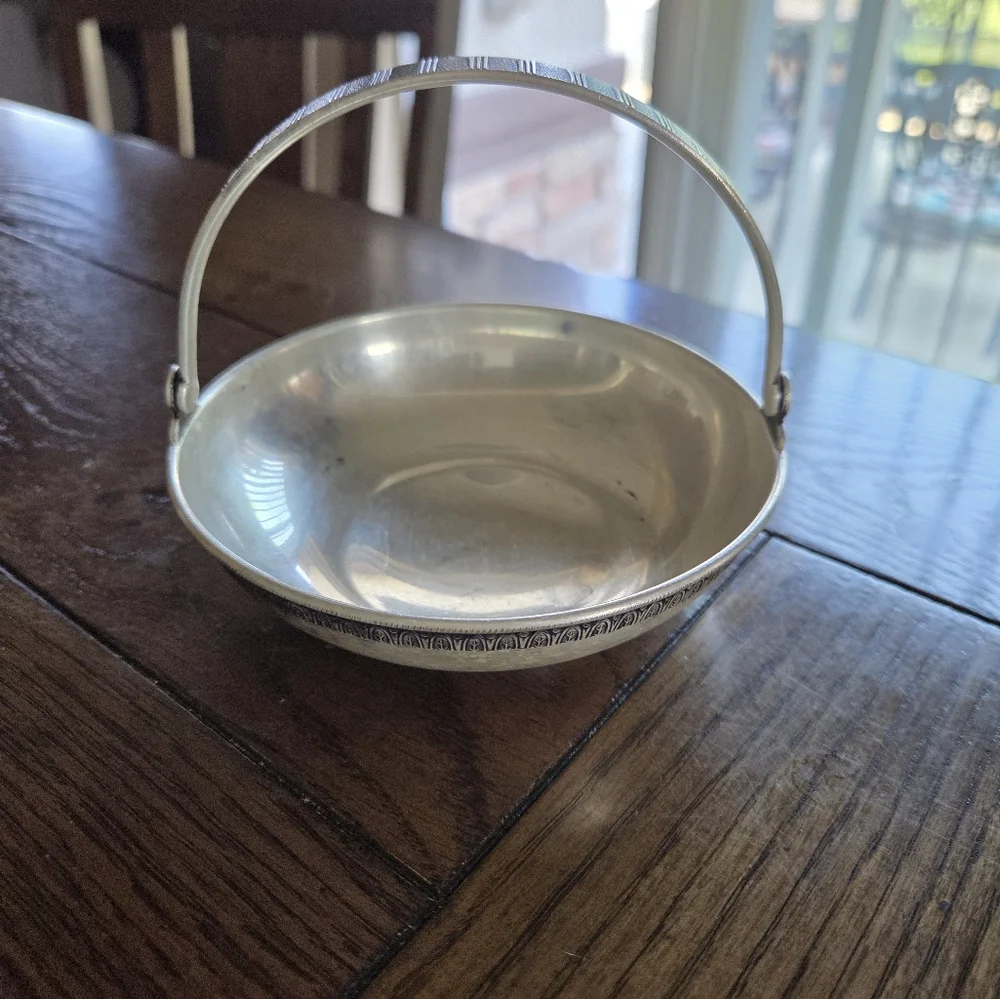 Soviet Russian Silver Plate Melchior Candy/Nut Basket 60's